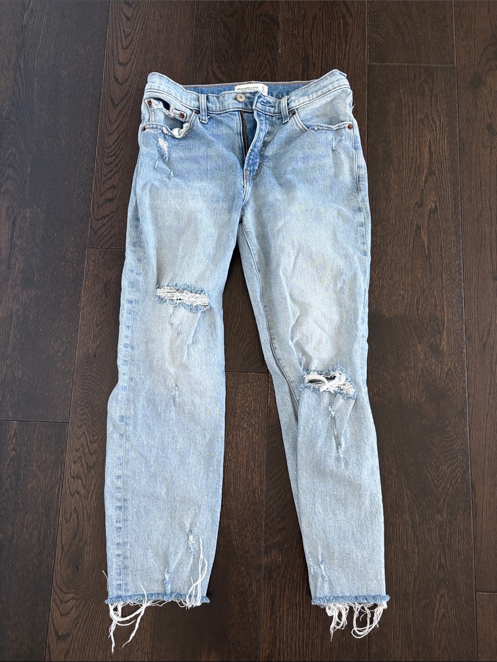 Light Wash Distressed Boyfriend Jeans